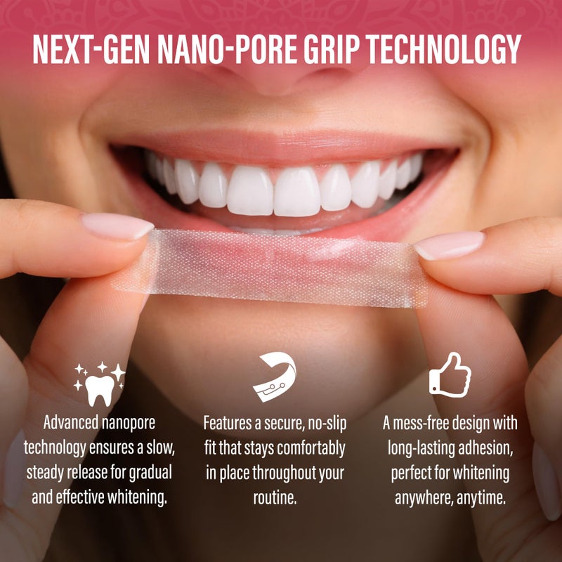 GuruNanda Sensitive Teeth Whitening Stripsâ€”9-Day Treatment, Gentle on Teeth Formula, Non-Slip, Dry Strip Technology, Whitening Designed with Care for a Brighter Smile - Image 5