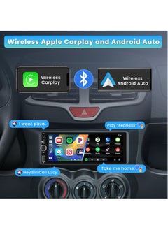 زيستيك ستيريو سيارة مقاس 6.9 بوصة مع Carplay لاسلكي وجهاز استقبال راديو بشاشة لمس عالية الدقة يعمل بنظام Android Auto مع بلوتوث 5.1 Audio FM/RDS EQ SWC Mirror Link AUX/TF/USB Type-C منفذ كاميرا احتياطية  - Image 2