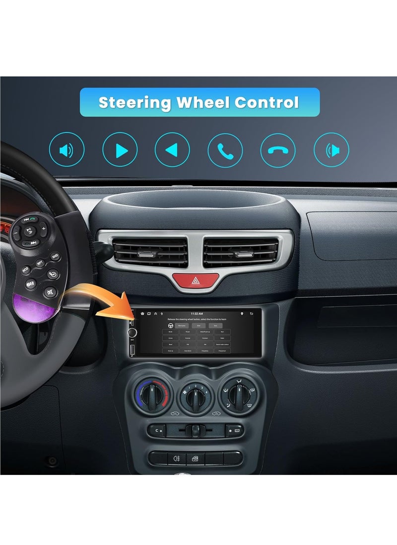 ZESTECH 6.9 Inch Single Din Car Stereo with Wireless Carplay Android Auto HD Touchscreen Radio Receiver with Bluetooth 5.1 Audio FM/RDS EQ SWC Mirror Link AUX/TF/USB Type-C Port Backup Camera  - Image 5