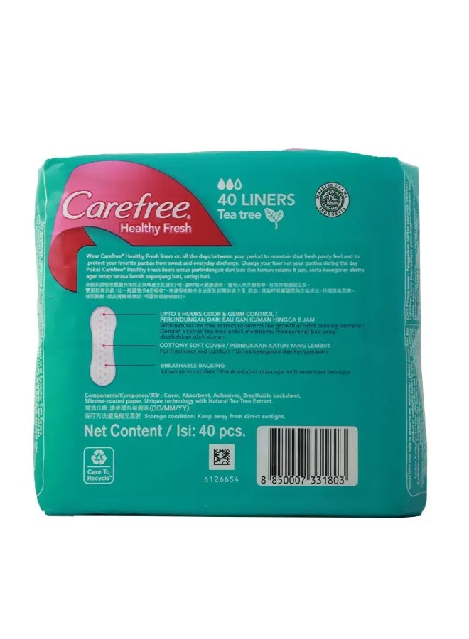 Carefree Healthy Fresh Tea Tree- 40 Liners - Image 2