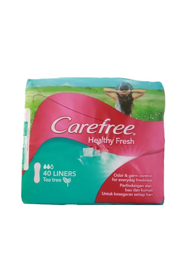 Carefree Healthy Fresh Tea Tree- 40 Liners - Image 1