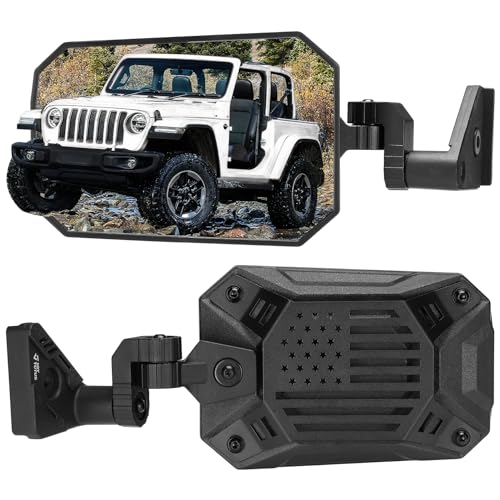 JOYTUTUS Mirrors Doors Off Compatible with Wrangler JL Gladiator JT 20182025 Wrangler JL Side Mirrors with Doors Off Wider View No Vibrate Wobble Patented Not Fit Doors On
