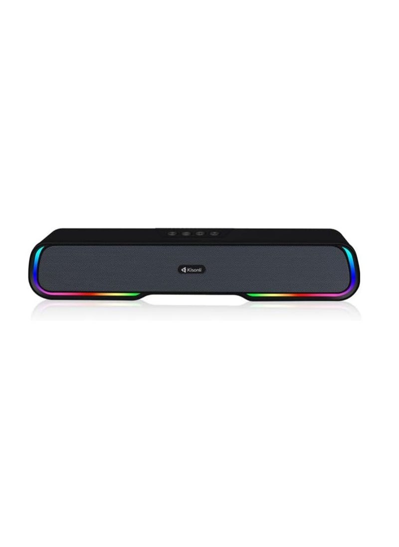 Kisonli LED-913 Portable Rechargeable Battery Powered Soundbar bluetooth gaming colorful light speaker with RGB light (Black) - pzsku/Z4CE91D60E52DCC39512DZ/45/_/1693741705/d93b50e6-6d00-42cf-9cd8-4f670f71bc5f