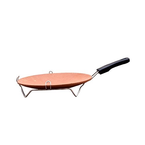 R.V. CRAFTS Terracotta Desi Tawa with Stand with Extra Tawa Without Stand - Brown, 20 x 20 x 20 cm - Image 4