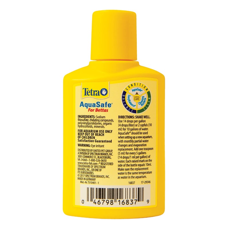 Tetra BettaSafe, Aquarium Water Conditioner For Bettas, 1.69-Ounce, 50ml, Golds & Yellows (16837) - Image 2