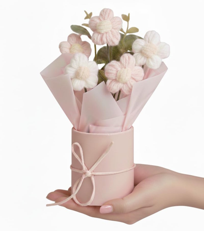 AEROSTARK Handmade Crochet Flower Bouquet Gift – Artificial Flowers for Home Décor & Gifting | Long Lasting Birthday, Anniversary, Valentine’s Day Gift for Girls for Women - Image 3