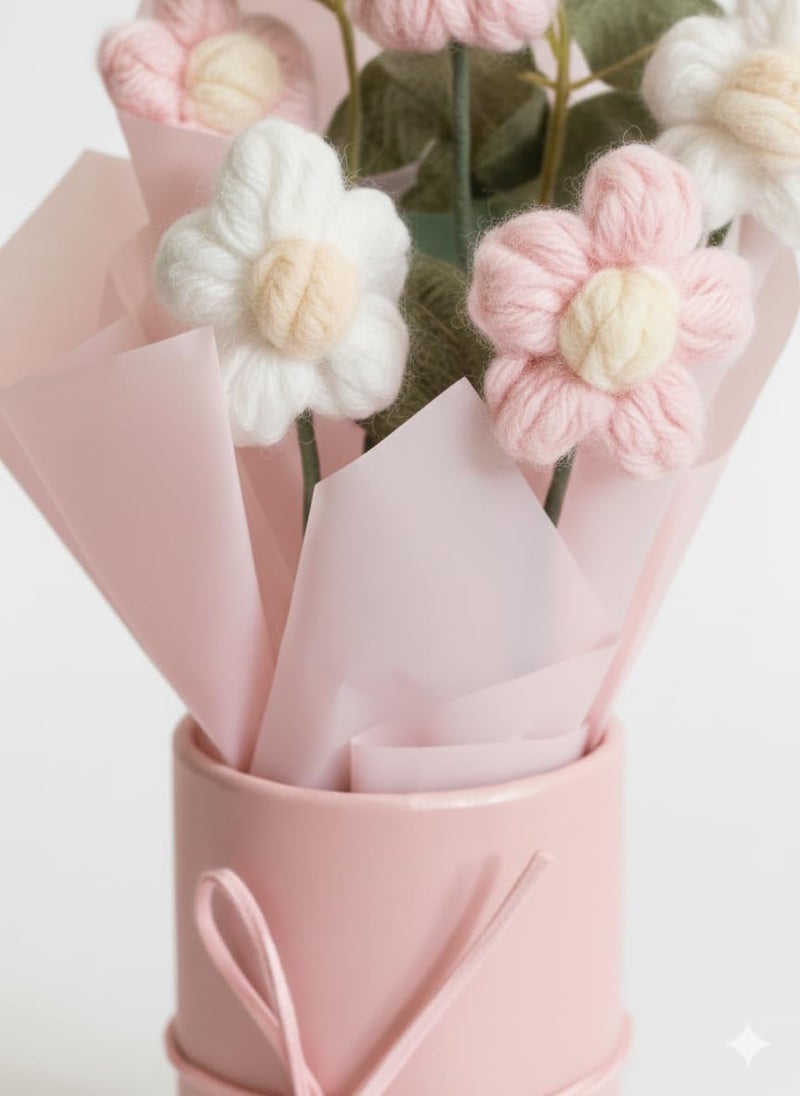 AEROSTARK Handmade Crochet Flower Bouquet Gift – Artificial Flowers for Home Décor & Gifting | Long Lasting Birthday, Anniversary, Valentine’s Day Gift for Girls for Women - Image 5
