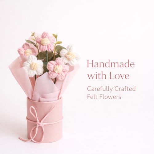 AEROSTARK Handmade Crochet Flower Bouquet Gift – Artificial Flowers for Home Décor & Gifting | Long Lasting Birthday, Anniversary, Valentine’s Day Gift for Girls for Women - Image 4