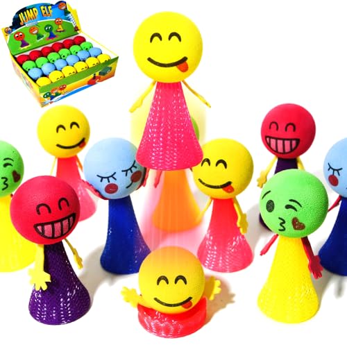 PROLOSO Jumping Popper Colorful Spring Launchers Bouncy Toy Balls 24 Pcs - Image 1