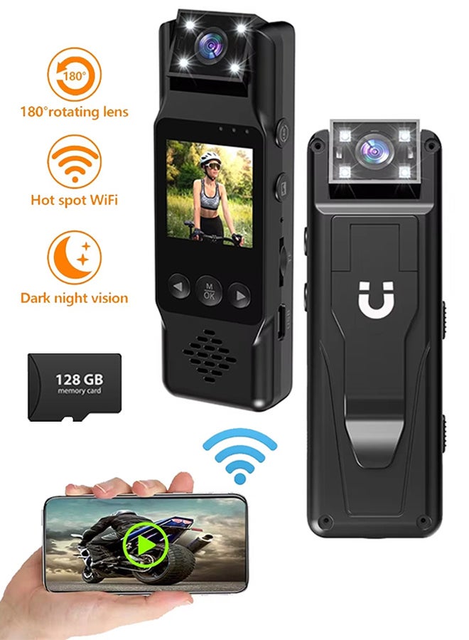 Wifi Mini Camera 1080P Portable Digital Video Recorder Worn Police Small Body Cam Night Vision DV Miniature Camcorder with 128G TF Card - Image 1