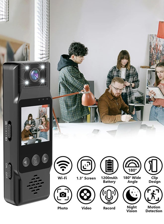 Wifi Mini Camera 1080P Portable Digital Video Recorder Worn Police Small Body Cam Night Vision DV Miniature Camcorder with 128G TF Card - Image 2