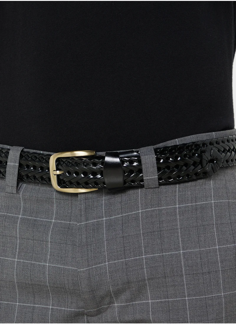 Robert Wood Genuine Leather Braided Belt