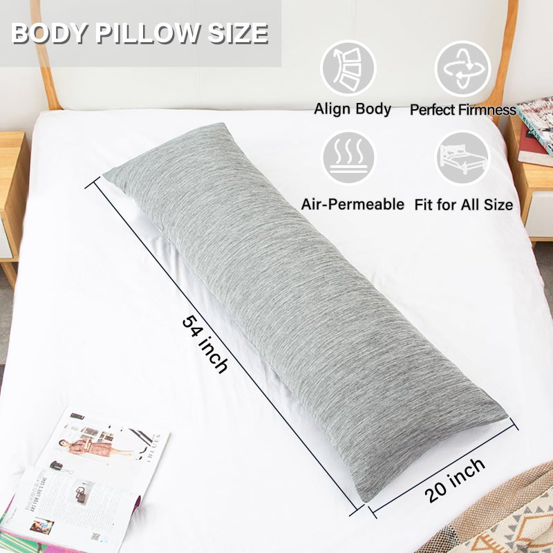 1 MIDDLE ONE Body Pillow, Cooling Memory Foam Body Pillows for Adults Sleeping, Long Pillow for Bed, Big Large Firm Full Body Pillow for Side Sleeper, 20x54 Inch, Cooling Grey - Image 4