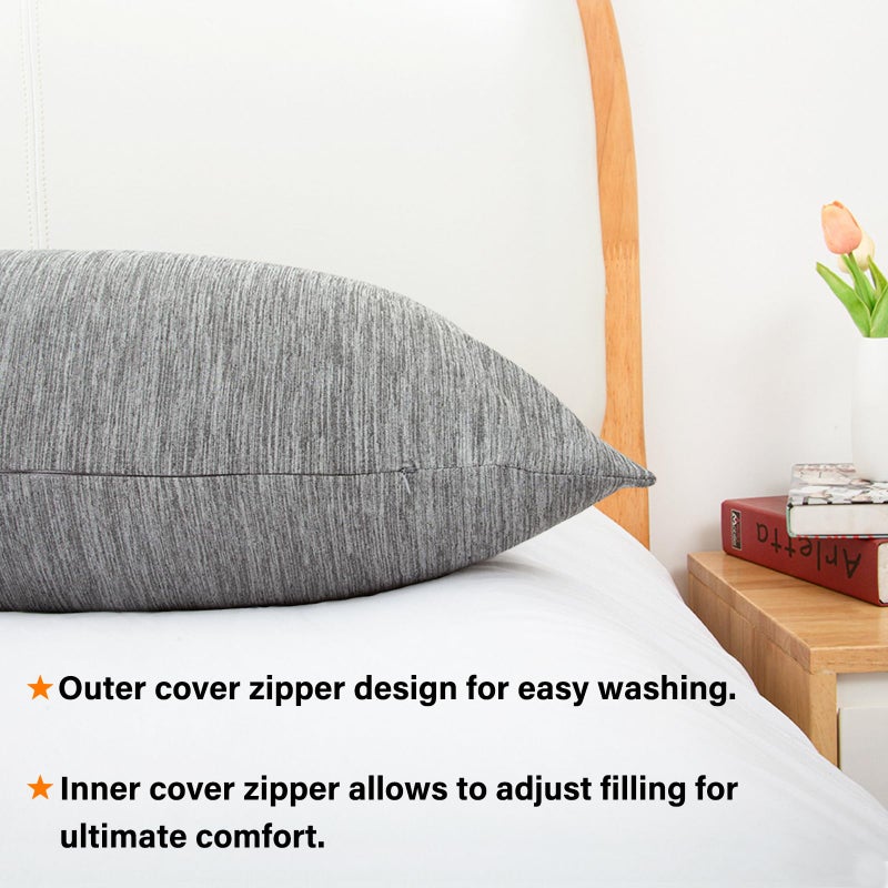 1 MIDDLE ONE Body Pillow, Cooling Memory Foam Body Pillows for Adults Sleeping, Long Pillow for Bed, Big Large Firm Full Body Pillow for Side Sleeper, 20x54 Inch, Cooling Grey - Image 5