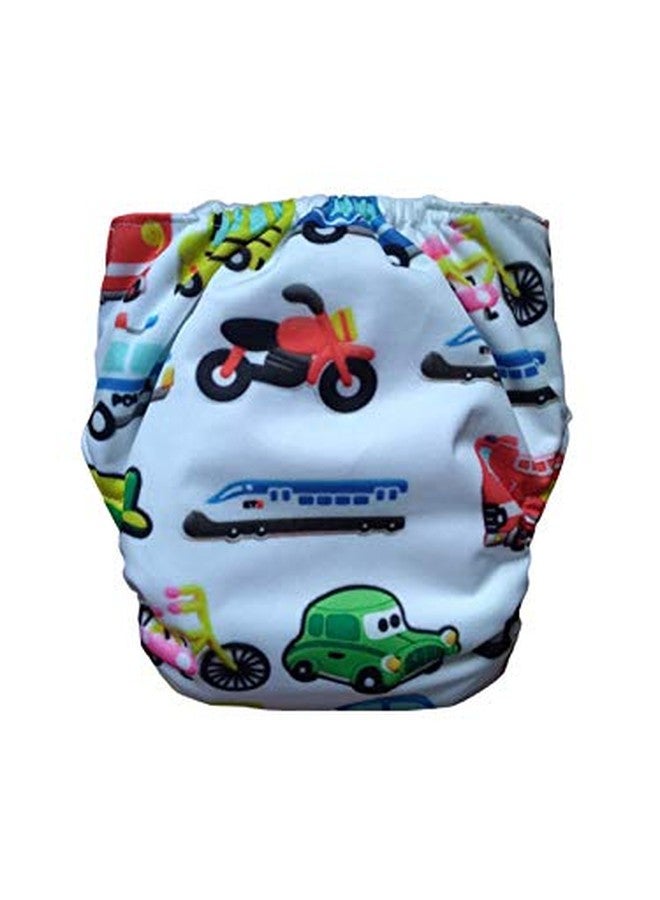 Kika Reusable Cloth Diapers For Babies Washable Cloth Diapers With Two Super Absorbing Inserts Waterproof Diaper Adjustable Size (KikA-Vehicle) - Image 3