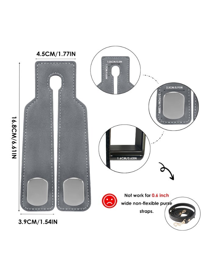 Chabeia 2pcs Grey,Leather Car Back Seat Organizer Hooks, Headrest Hooks ,Car Hand Bag Hooks, Toy Organizer Hooks,Car Seat Back Storage Hook, Car Purse Hook, Car Seat Hooks for Headrest,Purses ,Bags - Image 5