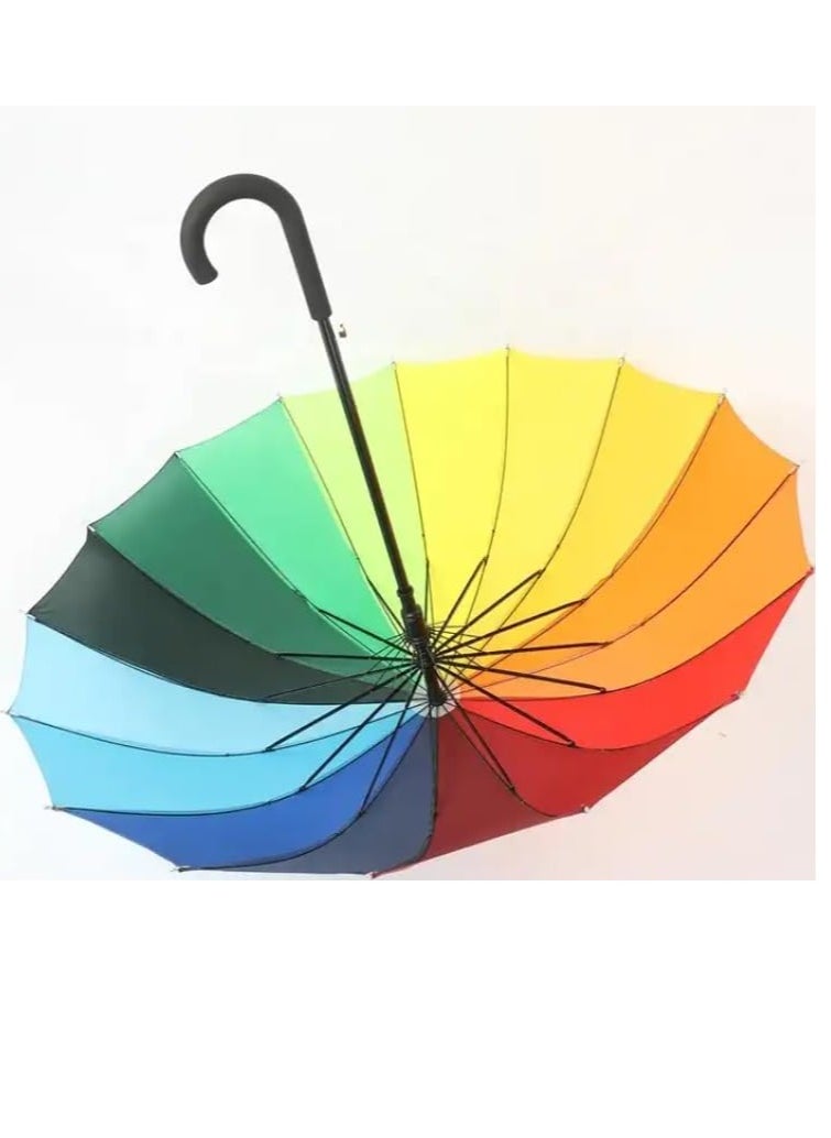 Generic - YALLABUYIT Large Color Rainbow Umbrella with 16 Ribs - Image 1