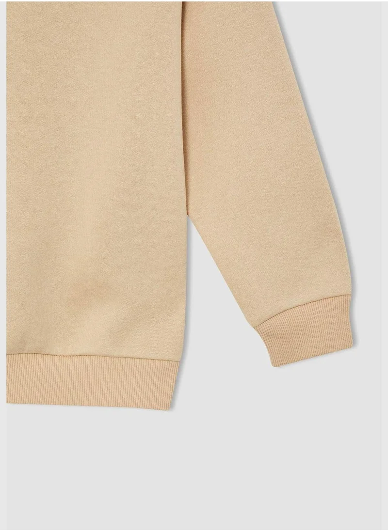 DeFacto Regular Fit Printed Knit Hoodie