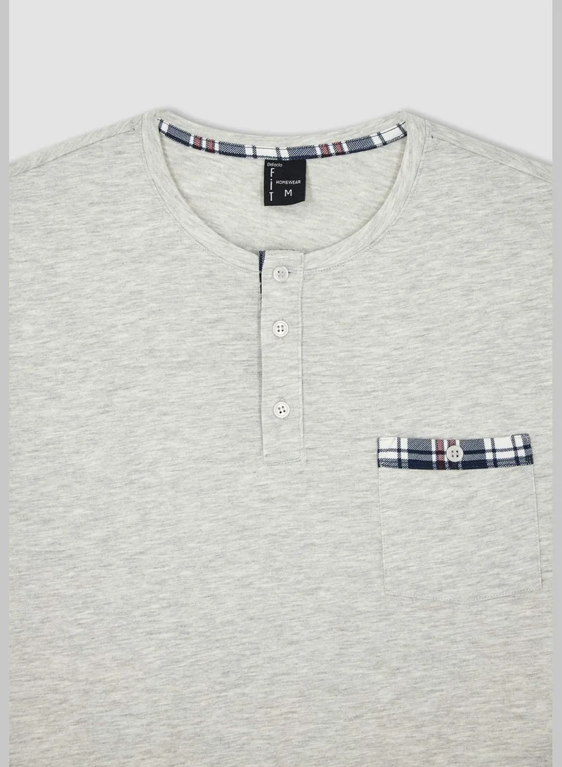 DeFacto Regular Fit Short Sleeve Check Print Pyjama Set