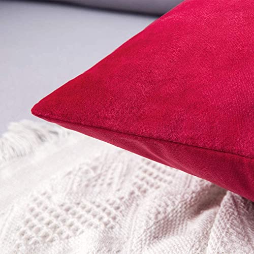 Blue Monkey Soft Velvet Cushion Cover Soft Throw Pillow Cover Pack of 2, Solid Square Cushion Case (18x27, Red) - Image 3
