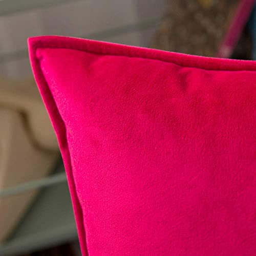 Blue Monkey Soft Velvet Cushion Cover Soft Throw Pillow Cover Pack of 2, Solid Square Cushion Case (18x27, Red) - Image 2