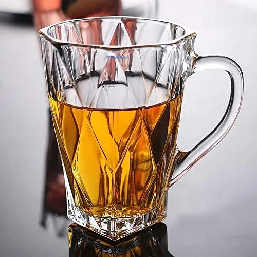 SYANKA Premium Glass Coffee Mugs Tea Cups Set of 6-175 ML, Transparent, Glass Cups Set for Tea, Coffee, Green Tea, Herbal Tea, Lemon Tea, Milk Cup, Hot/Cold Drinks Cups - Image 2