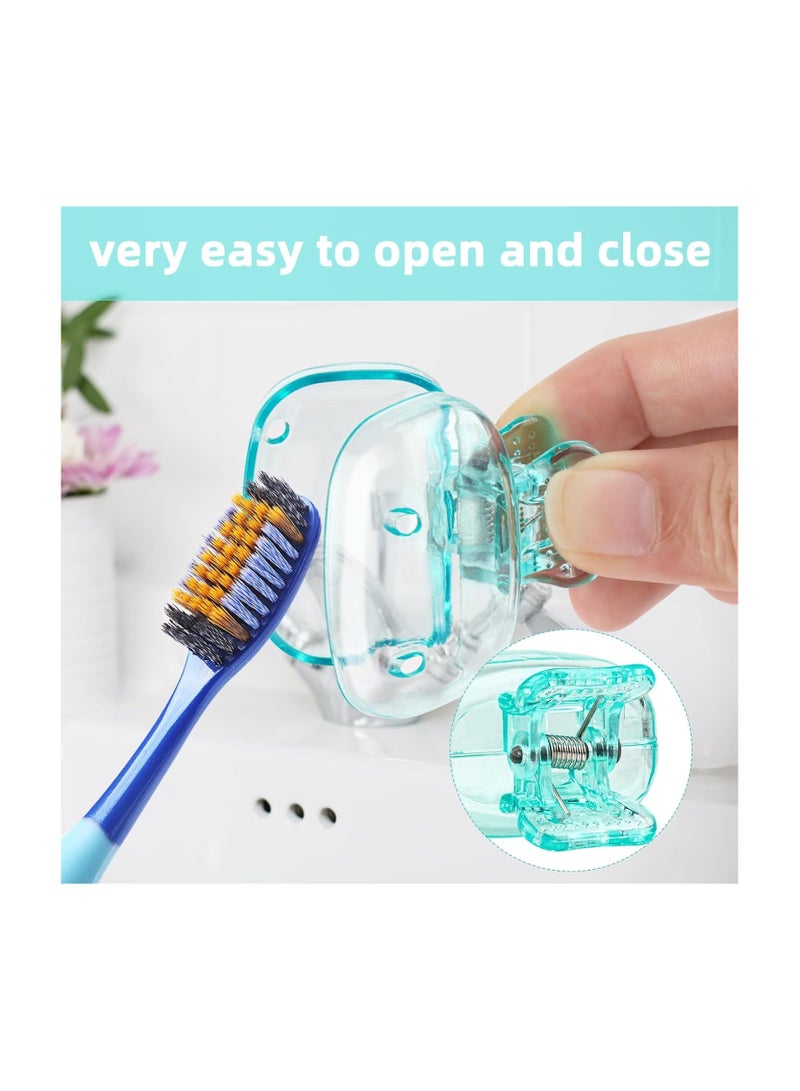 Toothbrush Head Cover Cap 6 Pack Toothbrush Coverings Clips Portable Toothbrush Protector Toothbrush Storage Head Cover for Bathroom Home Travel Toothbrush Case - Image 2