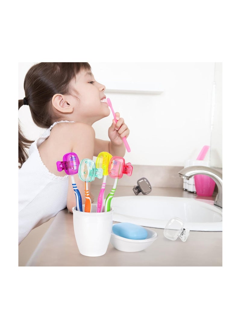 Toothbrush Head Cover Cap 6 Pack Toothbrush Coverings Clips Portable Toothbrush Protector Toothbrush Storage Head Cover for Bathroom Home Travel Toothbrush Case - Image 5