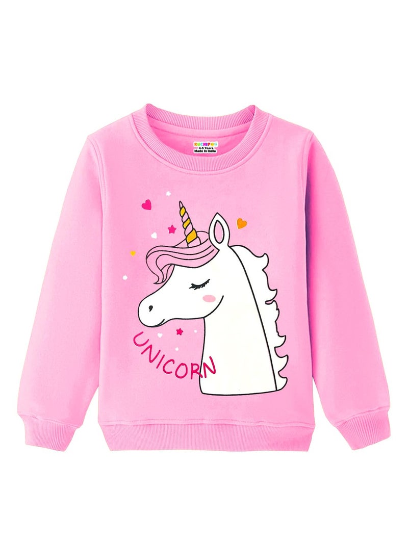 Kuchipoo Girls Cotton Blend Regular Fit Round Neck Winterwear Sweatshirt (KUC-SWT-350, 13-14 Years, Multi-Colored) - Image 4