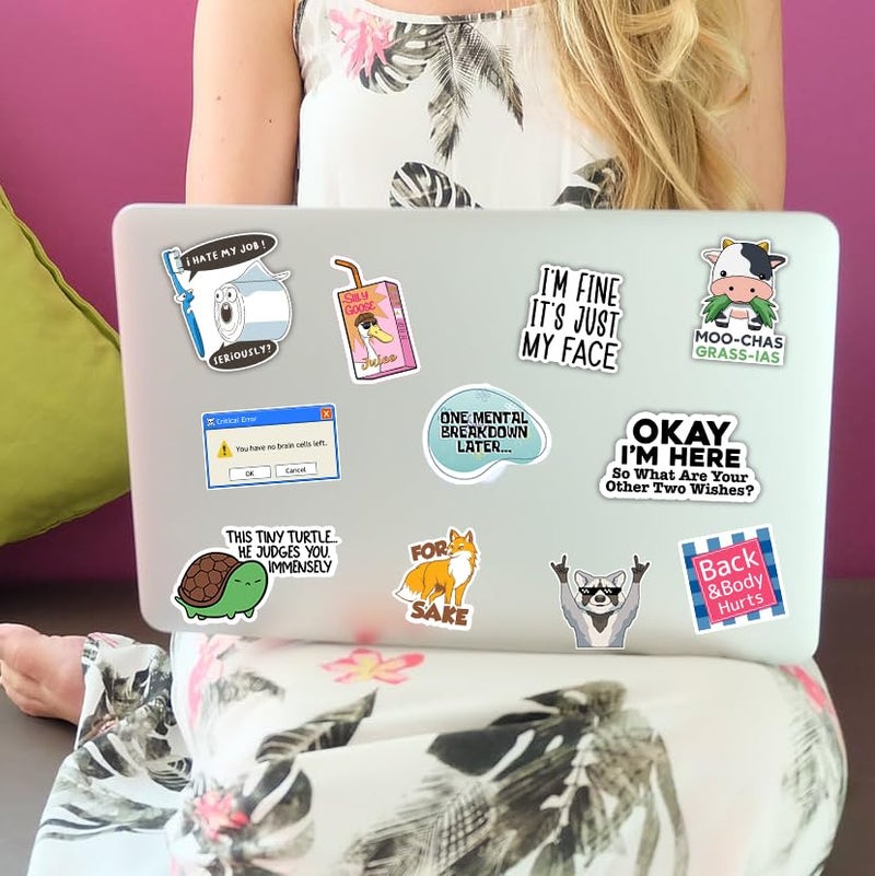 Debinolo 130 Pcs Funny Saying Stickers for Adults Quote Water Bottles Stickers Pack Waterproof Cool Accesory for Laptop, Bumper, Phone, Hard Hats, Wall, Window Decals - Image 3