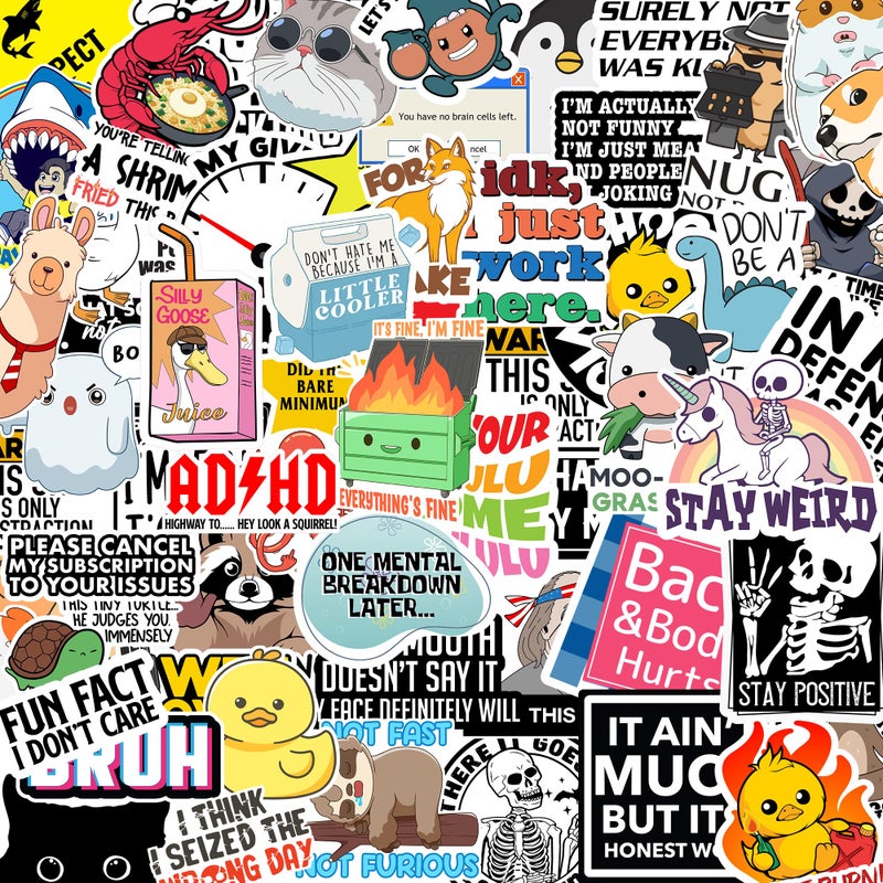 Debinolo 130 Pcs Funny Saying Stickers for Adults Quote Water Bottles Stickers Pack Waterproof Cool Accesory for Laptop, Bumper, Phone, Hard Hats, Wall, Window Decals - Image 1