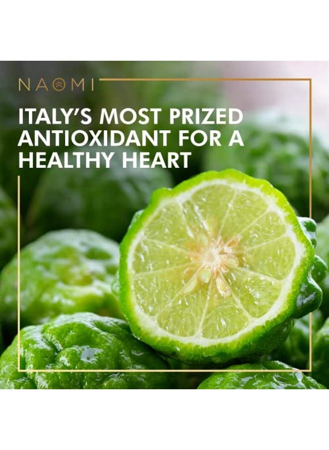 Naomi Italian Citrus Bergamot With Resveratrol & Olive Leaf Extract Patented & Clinically Proven Bergamonte 500Mg Heart Health And Cardiovascular Support Triglycerides Polyphenols 30 Veggie Caps  - Image 4