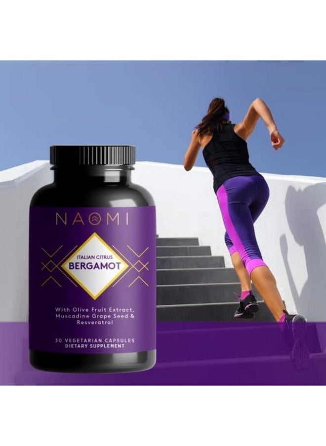 Naomi Italian Citrus Bergamot With Resveratrol & Olive Leaf Extract Patented & Clinically Proven Bergamonte 500Mg Heart Health And Cardiovascular Support Triglycerides Polyphenols 30 Veggie Caps  - Image 5