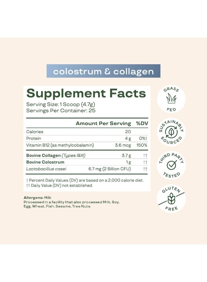 Bloom Nutrition Bovine Colostrum Powder with Vitamin B-12 for Gut Health, Immune Support, Hair Growth & Beauty Supplement | Unflavored, 25 Servings - Image 4