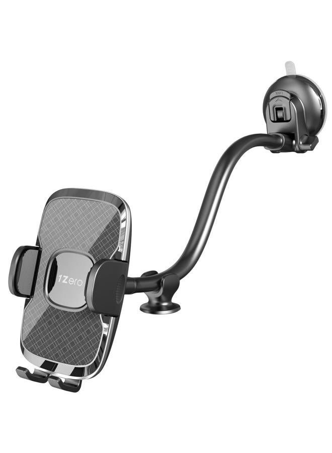 1Zero Gooseneck Car Phone Holder Mount 3-in-1, Long Arm Dashboard Windshield Air Vent Smartphoone Holders w/ Industrial-Strength Suction Cup, Anti-Shake Stabilizer Compatible All Cell Phones iPhone - Image 1