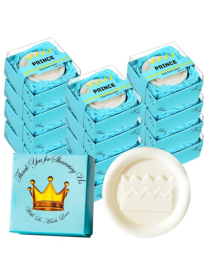 AiXiAng 24 Pack Handmade Prince Blue Crown Style Soap Favors for Baby Shower Favors Keepsakes Baby Birthday Decorations for Boy - Image 1