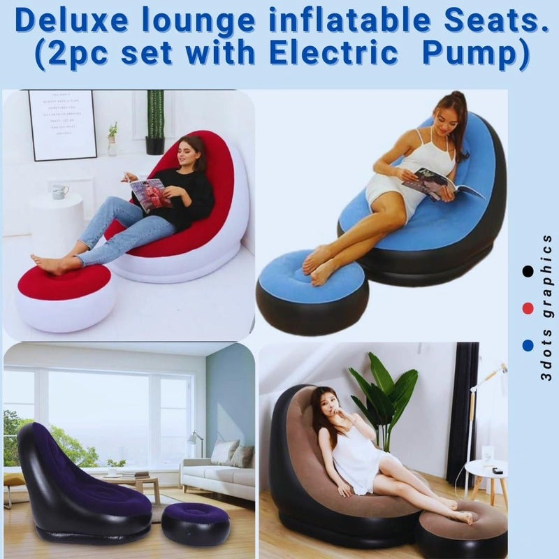 XPY-V9 Inflatable Sofa with Air Pump, Inflatable Lounge Chair, Air Couch Footrest, Lazy Necessity Furniture, Gaming Reading & Movie Watching Lounger,Outdoor Travel Camping Picnic, (Red) - Image 3
