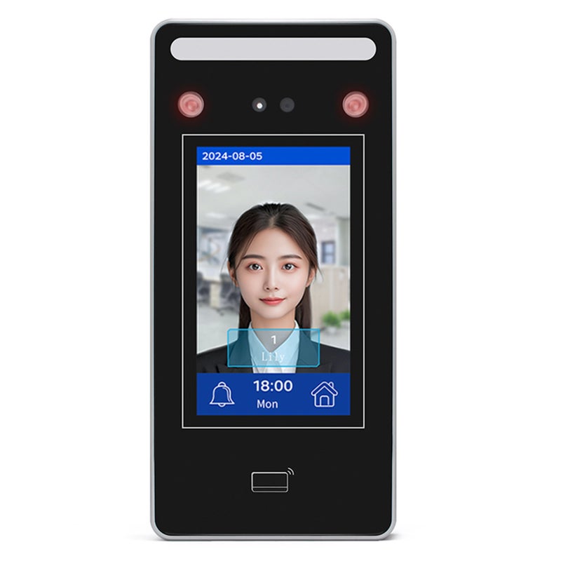 Biometric Time Clock Attendance Machine for Employees Biometric In and Out Punching Support 500pcs Password/500pcs ID Card /500pcs Facial Recognition USB Port Data Management Suitable for School Restaurant Factory Office Small Business Hospital - Image 2