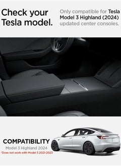 Spigen Center Console Organizer Tray (Carbon Edition) for Tesla Model 3 (2024) Highland with Smooth Slide Technology  - Image 2
