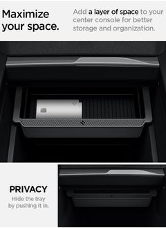 Spigen Center Console Organizer Tray (Carbon Edition) for Tesla Model 3 (2024) Highland with Smooth Slide Technology  - Image 5