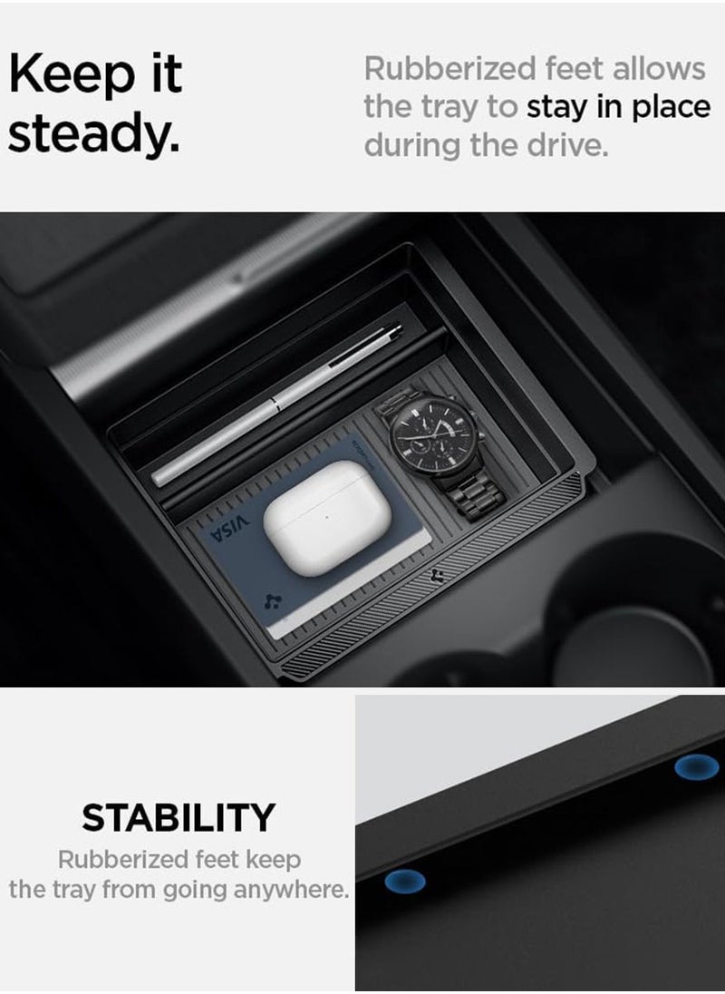Spigen - Center Console Organizer Tray (Carbon Edition) for Tesla Model 3 (2024) Highland with Smooth Slide Technology - Image 1