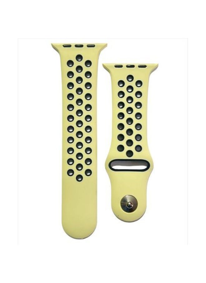 Generic - Trendy Touch Sport Watch Band For Apple Watch Ultra 49/45/44/42mm Adjustable Braided Elastic For Series 8/7/6/5/4/3/2/1 / SE - Yellow/Black - Image 1