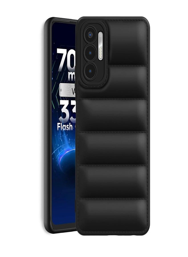 Plus Puffer Case Camera Protection Soft Back Cover for Tecno Pova 3 - Black - Image 1