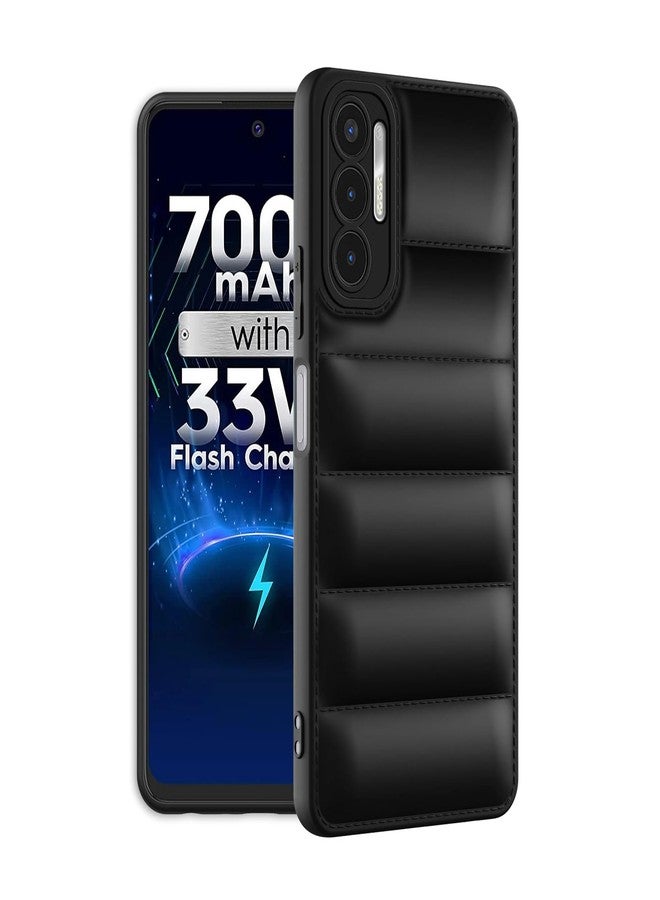 Plus Puffer Case Camera Protection Soft Back Cover for Tecno Pova 3 - Black - Image 2