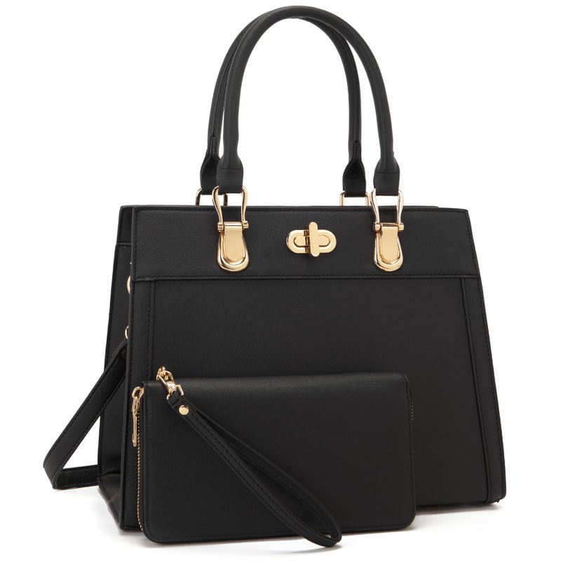 Soperwillton Purse Set Women Tote Handbag Shoulder Bag Top Handle Satchel Work Bag Crossbody Matching Wallet 2pcs - Image 1