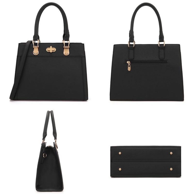 Soperwillton Purse Set Women Tote Handbag Shoulder Bag Top Handle Satchel Work Bag Crossbody Matching Wallet 2pcs - Image 3