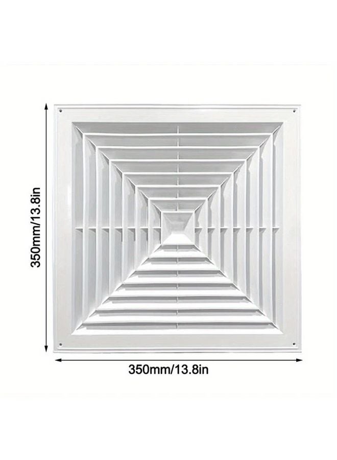 350x350mm Heavy Duty Plastic Air Vent Grille With Quiet Closing Flaps For Kitchen Bathroom HVAC - Image 1