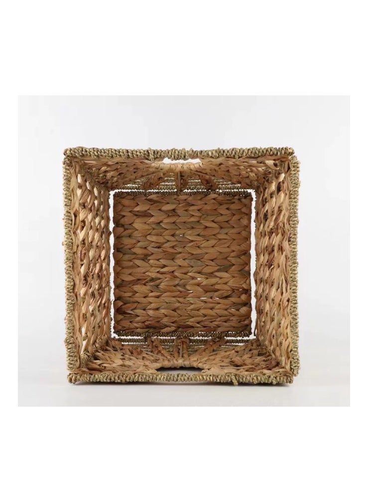 Hand-woven foldable storage basket for home storage and decoration Beige 30CM*30CM*30CM - Image 4