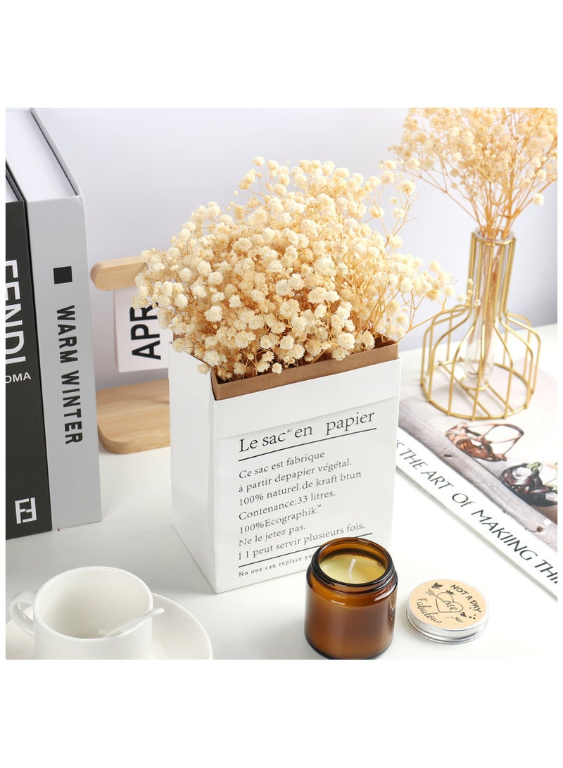 Generic Dried Flowers Babys Breath Bouquet,100% Natural 17.2" 3000+ Ivory White Bundles Gypsophila for Wedding DIY Arrangements Home Decorations Table Vase Dec  - Image 4