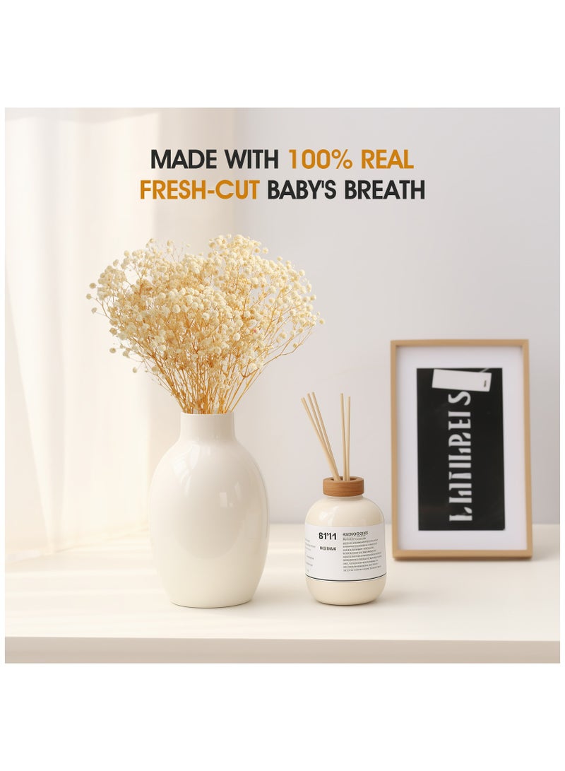 Generic Dried Flowers Babys Breath Bouquet,100% Natural 17.2" 3000+ Ivory White Bundles Gypsophila for Wedding DIY Arrangements Home Decorations Table Vase Dec  - Image 5